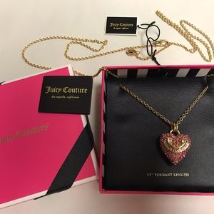 Juicy Couture rhinestone heart necklace